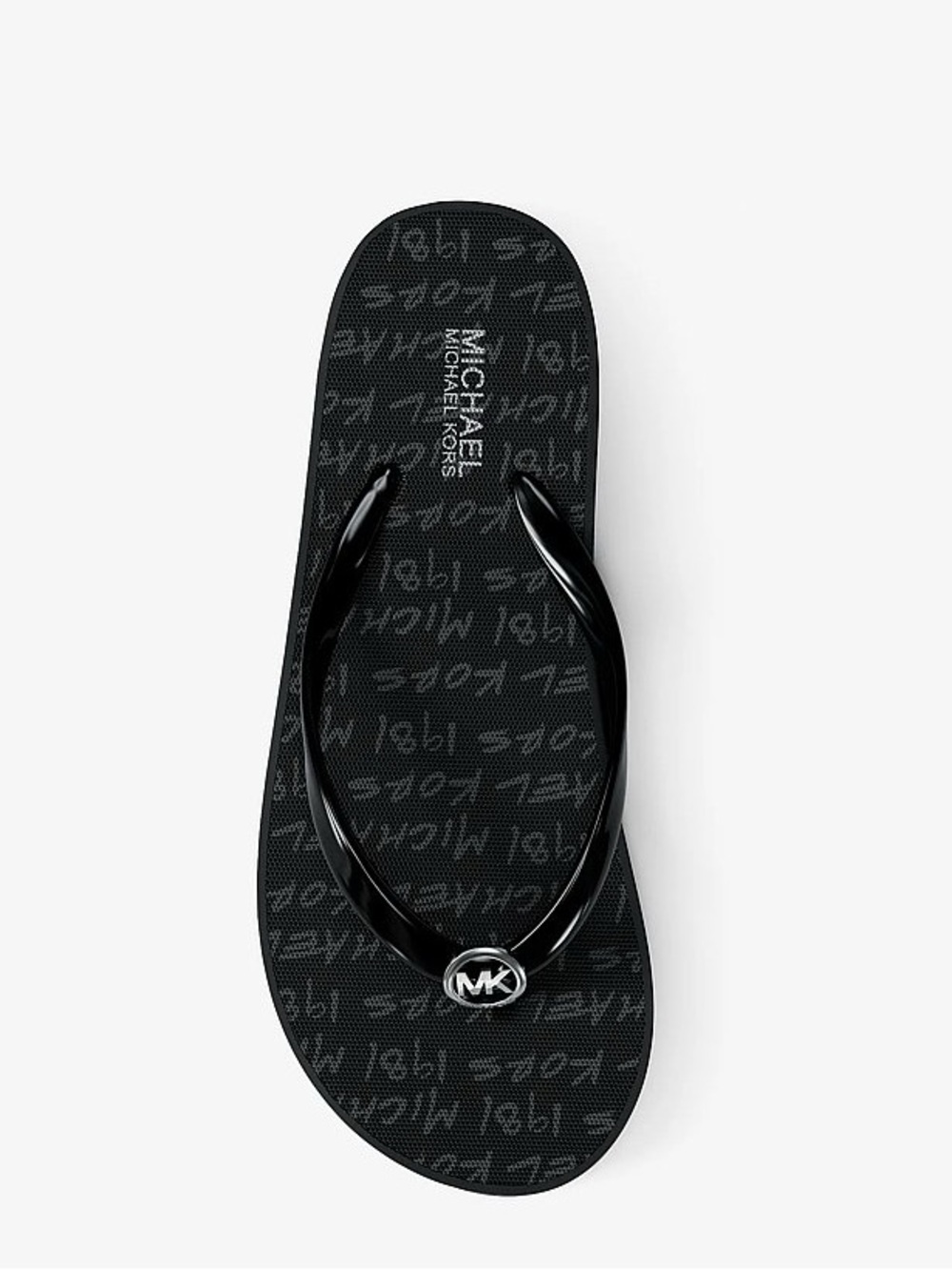 NWT Michael Kors Bedford Logo Flip Flop in Black, Size 11